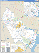 Prince William County Wall Map Basic Style